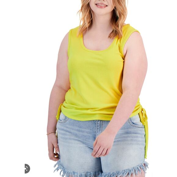 LOVE, FIRE Trendy Plus Size Side Rushed Drawstring Tank NWT 2X - Picture 1 of 1